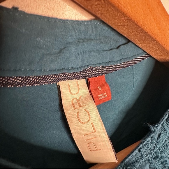 Anthropologie | Pilcro The Whitney Textured Trapeze Blouse Teal Blue Size Small - Picture 7 of 9